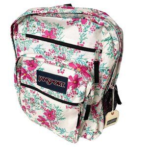 Jansport NWT Big Student Floral Backpack Daring Daisy Tan pink Blue New